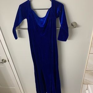 Blue velvet dress